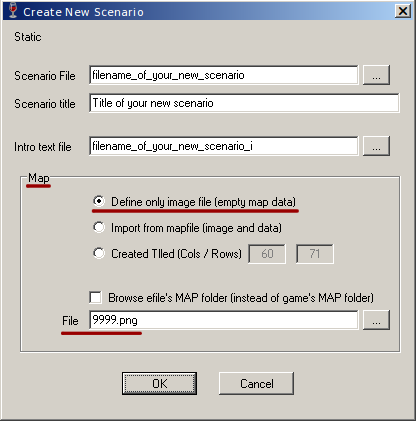 Creating a new scenario using your new map