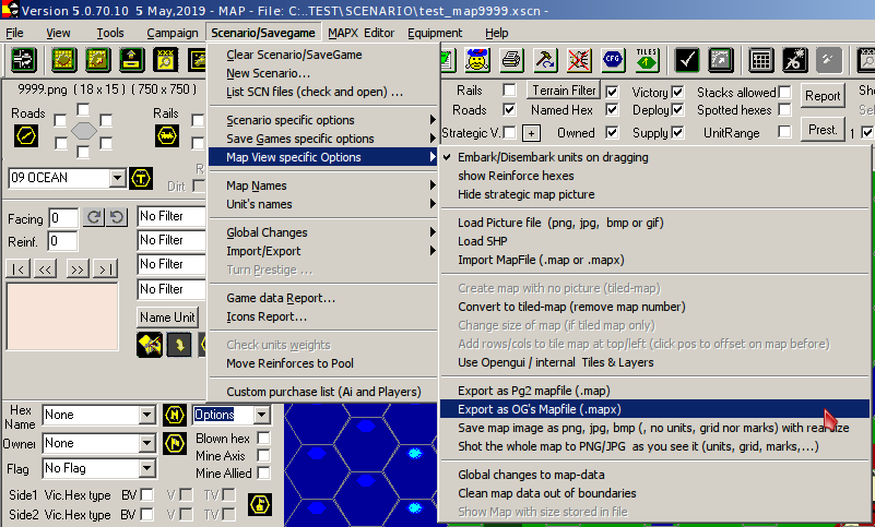 Exporting the .mapx description file